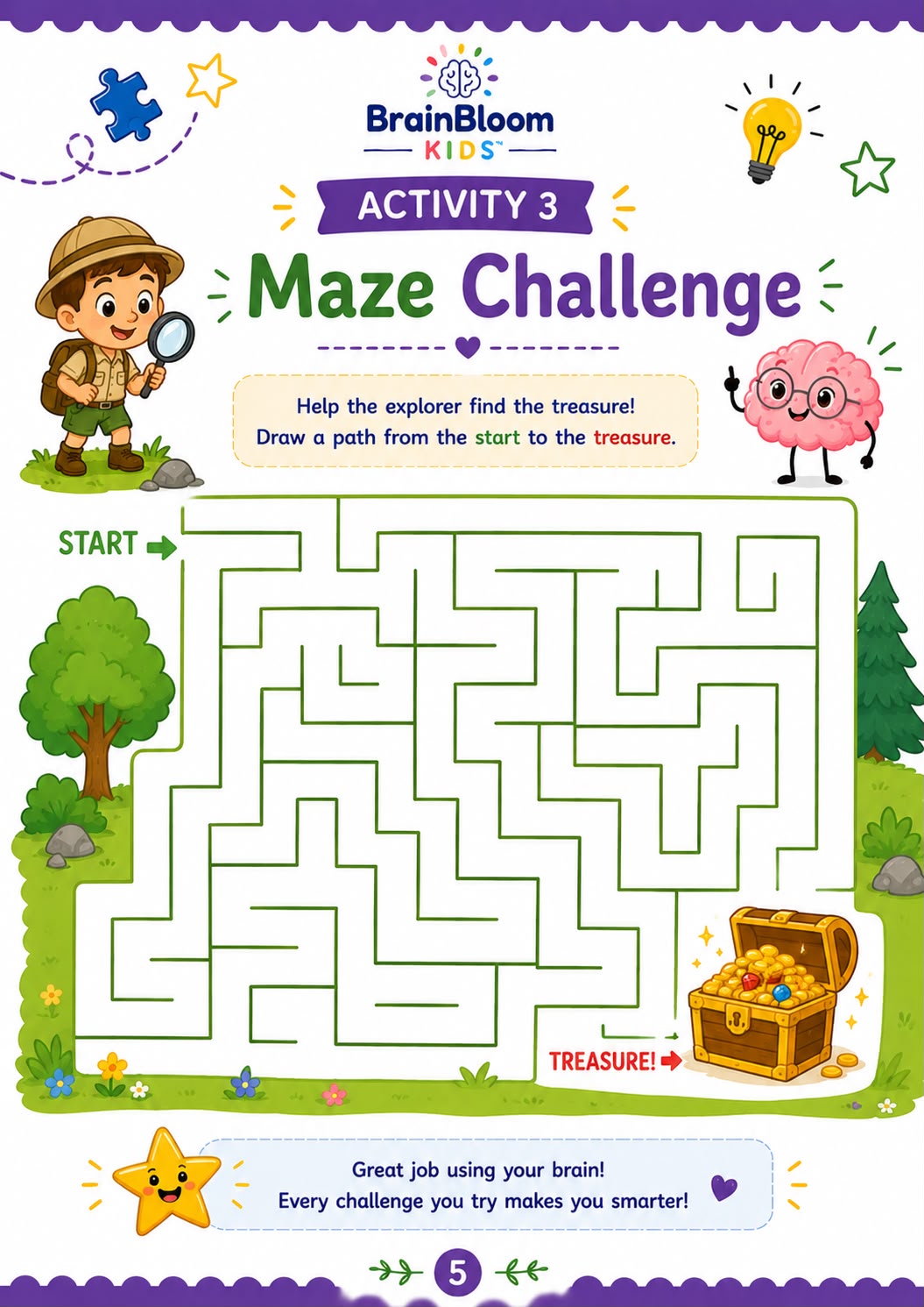 BrainBloom Kids sample activity page
